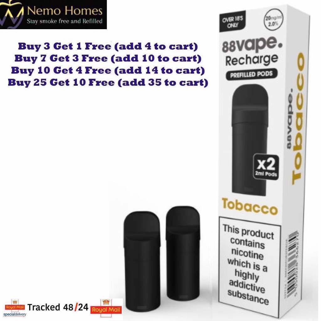 Buy 88Vape Recharge Vape Kit and Pods - Free UK Next Day Delivery (no minimum spend)