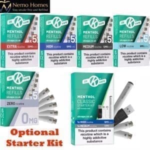 Buy Ok Vape Menthol Cartomizer Refills Disposable Cartridge - Free UK Next Day Delivery (no minimum spend)