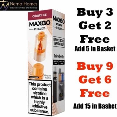 Buy RELX MAXGO 33k Vape Kit and Pods - 12K Refill Watermelon  - Free UK Next Day Delivery (no minimum spend)