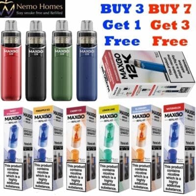 Buy Relx MaxGo 12K Vape Kit and Pods Relx - Free UK Next Day Delivery (no minimum spend)