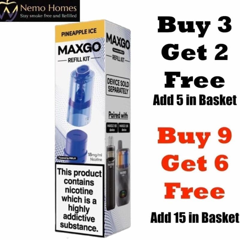 RELX MAXGO 33k Vape Kit and Pods - Nemo Homes