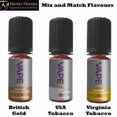 Buy Vapecom Tobacco Vape E liquids - Singles  - Free UK Next Day Delivery (no minimum spend)