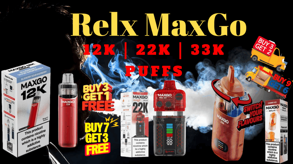 Buy Relx MaxGo 12K | 22K | 33K - Free UK Next Day Delivery (no minimum spend)