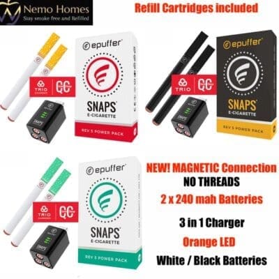 Buy Snaps Magnetic Cartridge Tobacco Vape Kit by Epuffer  - Free UK Next Day Delivery (no minimum spend)