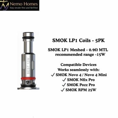 Buy SMOK LP1 Coils - 5PK - Meshed 0.9ohm MTL  - Free UK Next Day Delivery (no minimum spend)