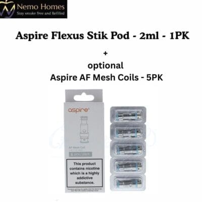 Buy Aspire Flexus Stik Pod + Optional Coils  - Free UK Next Day Delivery (no minimum spend)