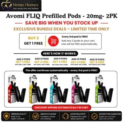 Buy Avomi FLIQ Pod Refill -Prefilled - Free UK Next Day Delivery (no minimum spend)
