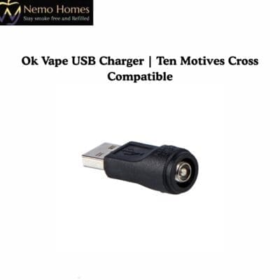 Buy Ok Vape USB Charger | Ten Motives Cross Compatible  - Free UK Next Day Delivery (no minimum spend)
