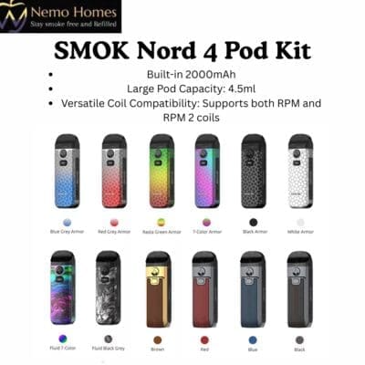 Buy SMOK Nord 4 Pod Kit  - Free UK Next Day Delivery (no minimum spend)