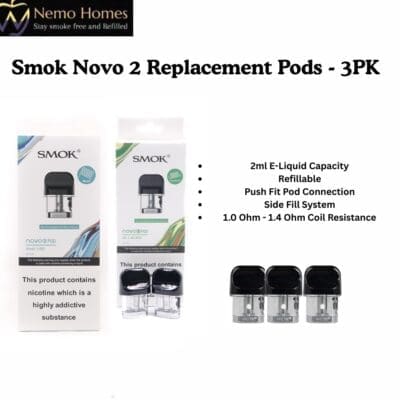 Buy SMOK Novo 2 Replacement Pods - 3PK  - Free UK Next Day Delivery (no minimum spend)