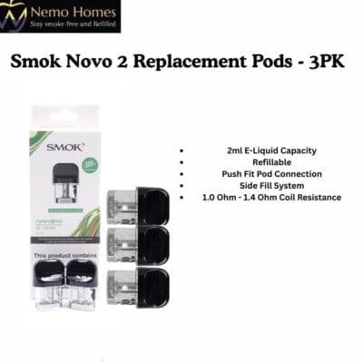 Buy SMOK Novo 2 Replacement Pods - 3PK  - Free UK Next Day Delivery (no minimum spend)