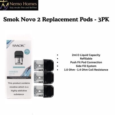 Buy SMOK Novo 2 Replacement Pods - 3PK  - Free UK Next Day Delivery (no minimum spend)