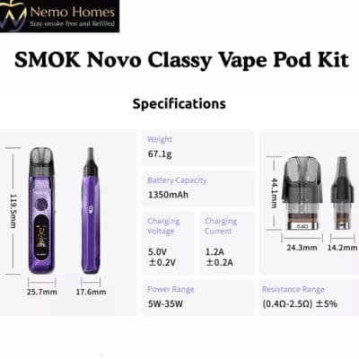 Buy SMOK Novo Classy Pod Kit - Free UK Next Day Delivery (no minimum spend)