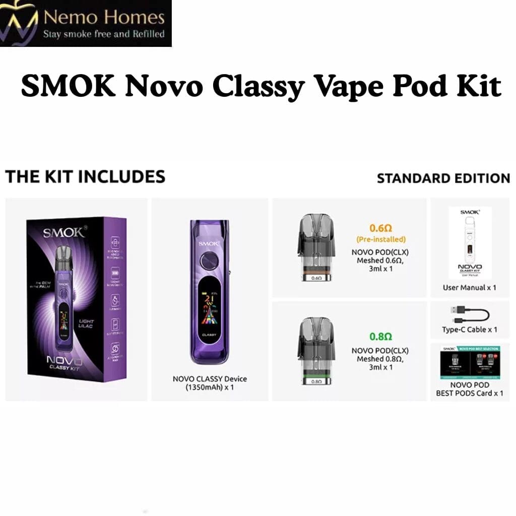 Buy SMOK Novo Classy Pod Kit - Free UK Next Day Delivery (no minimum spend)