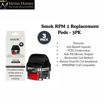 Buy Smok Nord 4 Replacement Pods - 3PK - RPM 2 - 2ML  - Free UK Next Day Delivery (no minimum spend)