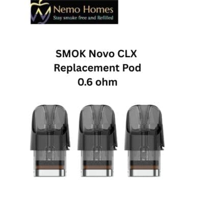 Buy SMOK Novo CLX Replacement Pods - 0.6 ohm - Free UK Next Day Delivery (no minimum spend)
