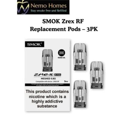 Buy SMOK Zrex RF Replacement Pods – 3PK  - Free UK Next Day Delivery (no minimum spend)