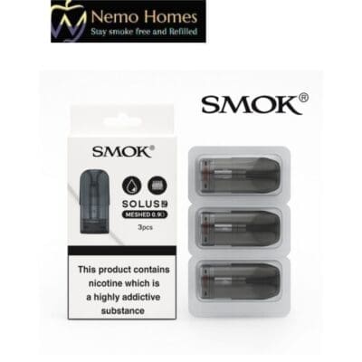 Buy SMOK Solus 2 Replacement Pods – Meshed 0.9Ω – 3 PK - Free UK Next Day Delivery (no minimum spend)