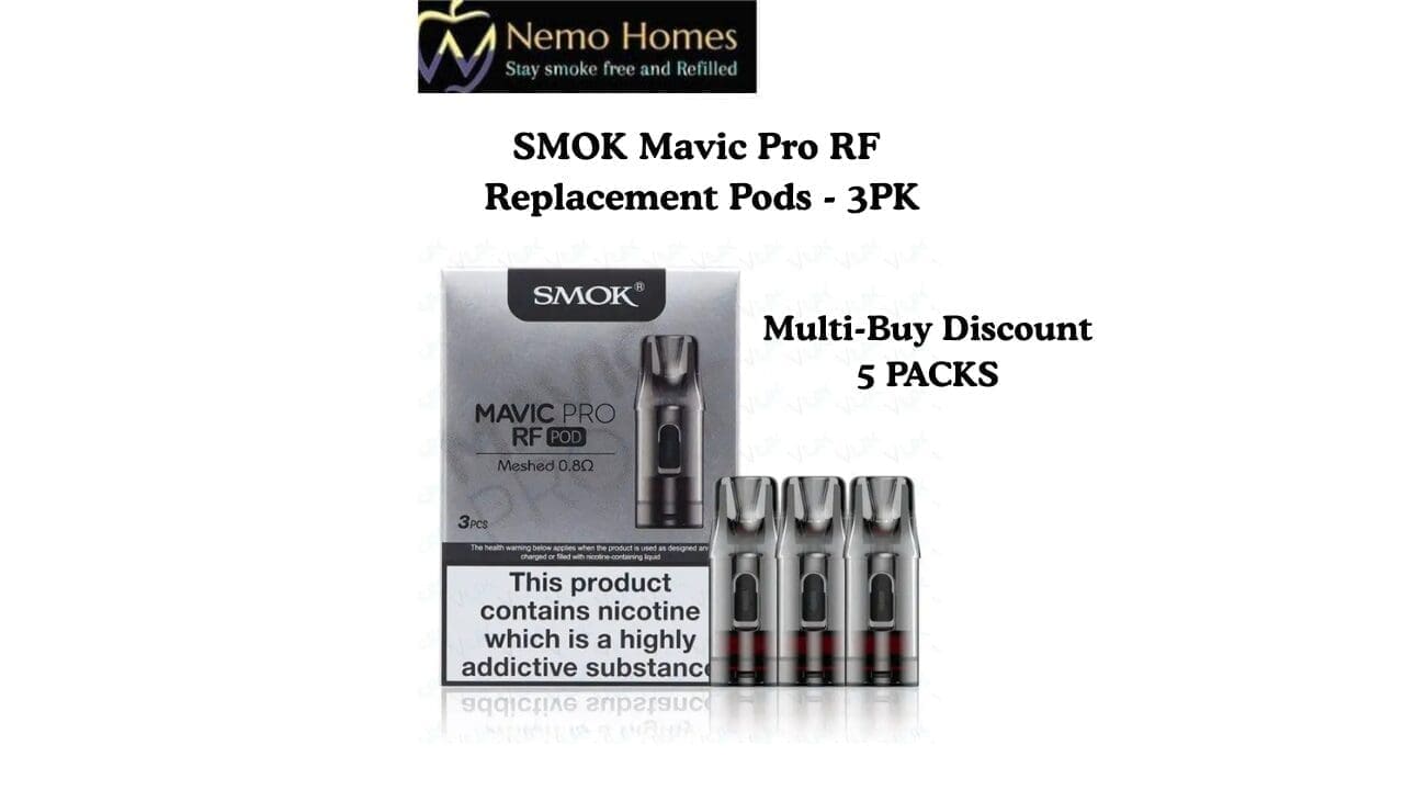 Buy SMOK Mavic Pro RF Replacement Pods – 3 PK - Empty Pod - 2ml - (5PACKS) - Free UK Next Day Delivery (no minimum spend)
