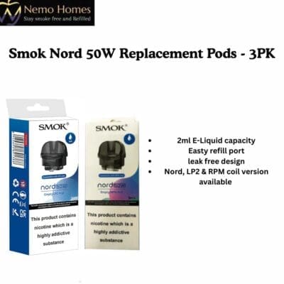 Buy SMOK Nord 50W Replacement Pods - 3PK  - Free UK Next Day Delivery (no minimum spend)