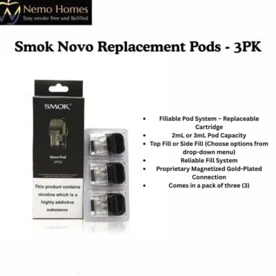 Buy SMOK Novo Replacement Pods - 3PK - Free UK Next Day Delivery (no minimum spend)
