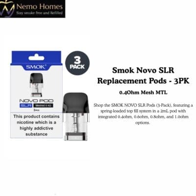 Buy Smok Novo SLR Replacement Pods - 3PK  - Free UK Next Day Delivery (no minimum spend)