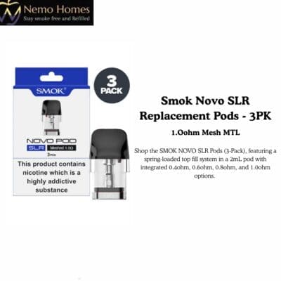 Buy SMOK Novo SLR Replacement Pods - 3PK - Meshed 1.0 ohm  - Free UK Next Day Delivery (no minimum spend)