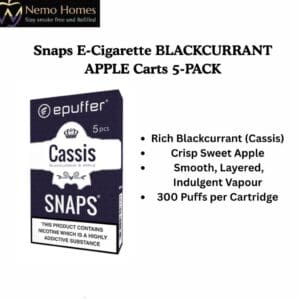 Buy ePuffer SNAPS BLACKCURRANT APPLE Cartridges  - Free UK Next Day Delivery (no minimum spend)