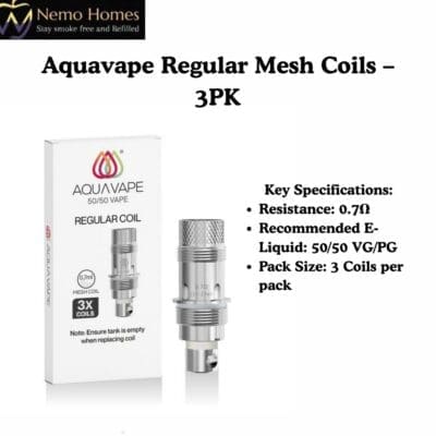 Buy Aquavape Regular Mesh Coils – 3PK  - Free UK Next Day Delivery (no minimum spend)