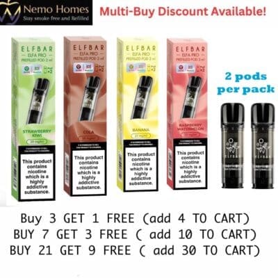 Buy Elf Bar Prefilled Pods | Elfa Pro  - Free UK Next Day Delivery (no minimum spend)