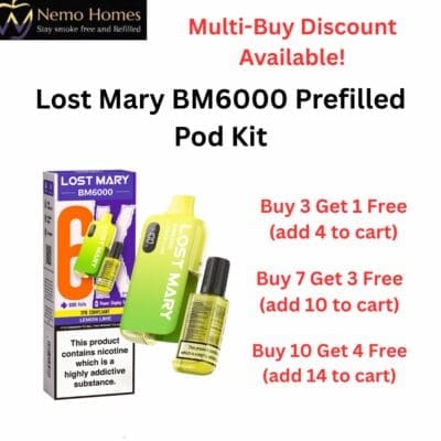 Buy Lost Mary BM6000 Prefilled Pod Kit & Refill Pack  - Free UK Next Day Delivery (no minimum spend)
