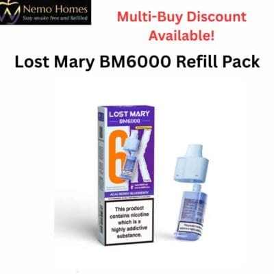 Buy Lost Mary BM6000 Prefilled Pod Refill Pack  - Free UK Next Day Delivery (no minimum spend)
