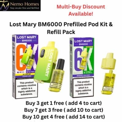Buy Lost Mary BM6000 Prefilled Pod Kit & Refill Pack  - Free UK Next Day Delivery (no minimum spend)