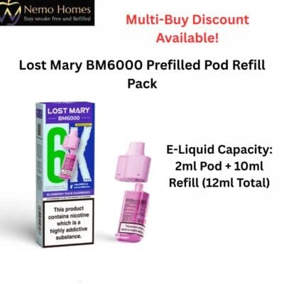 Buy Lost Mary BM6000 Prefilled Pod Refill Pack  - Free UK Next Day Delivery (no minimum spend)