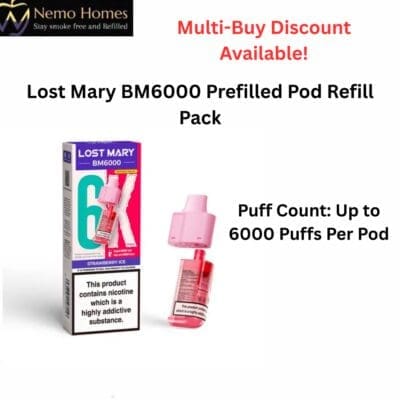 Buy Lost Mary BM6000 Prefilled Pod Refill Pack  - Free UK Next Day Delivery (no minimum spend)