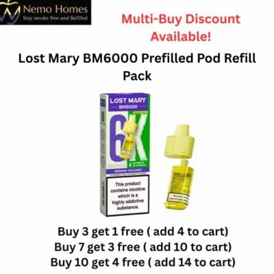 Buy Lost Mary BM6000 Prefilled Pod Refill Pack  - Free UK Next Day Delivery (no minimum spend)