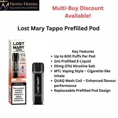 Buy Lost Mary Tappo Prefilled Pod  - Free UK Next Day Delivery (no minimum spend)