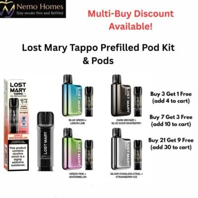 Buy Lost Mary Tappo Prefilled Kit and Pods  - Free UK Next Day Delivery (no minimum spend)