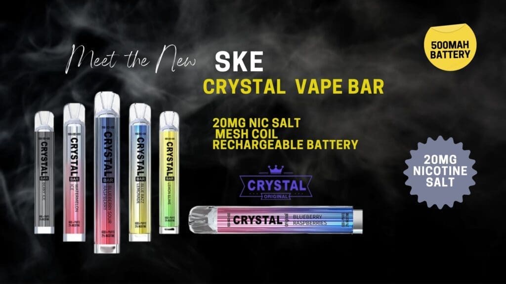 Buy SKE Crystal Vape Bar Guide: Everything You Need to Know 20mg Nicotine Salt - Free UK Next Day Delivery (no minimum spend)