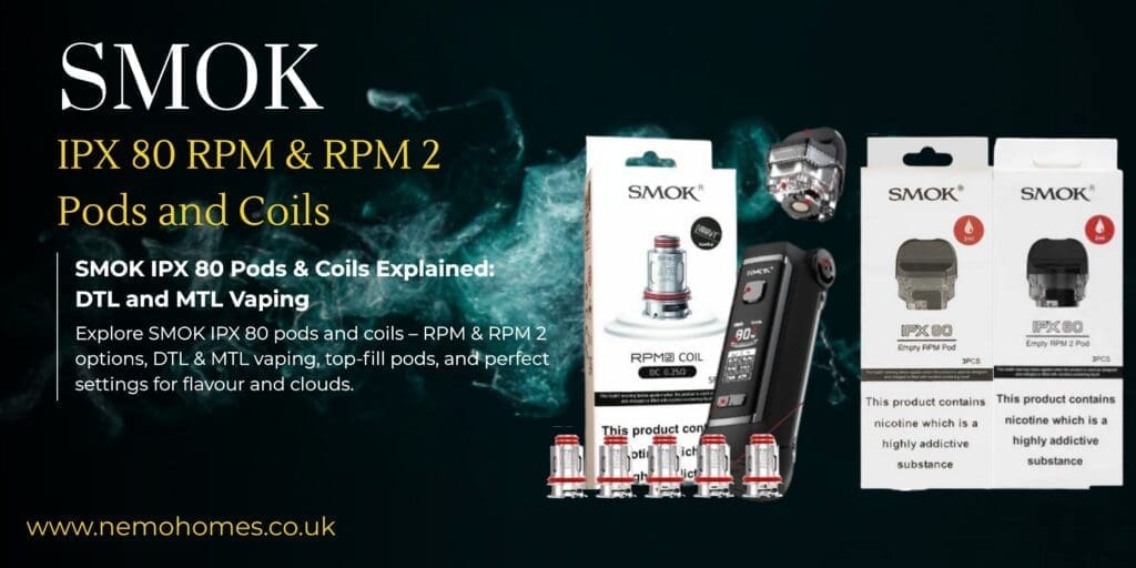 Buy SMOK IPX 80 RPM & RPM 2 Pods and Coils: Full Guide: Everything You Need To Know - Free UK Next Day Delivery (no minimum spend)