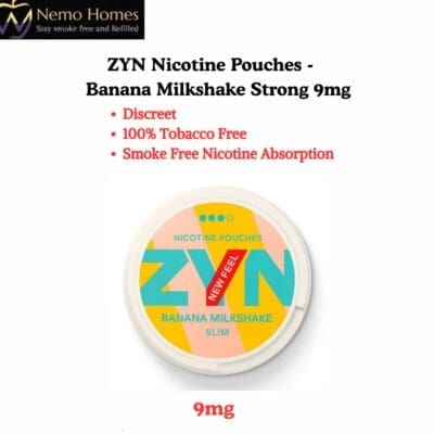 Buy ZYN Nicotine Pouches – Slim Banana Milkshake Strong 9mg  - Free UK Next Day Delivery (no minimum spend)