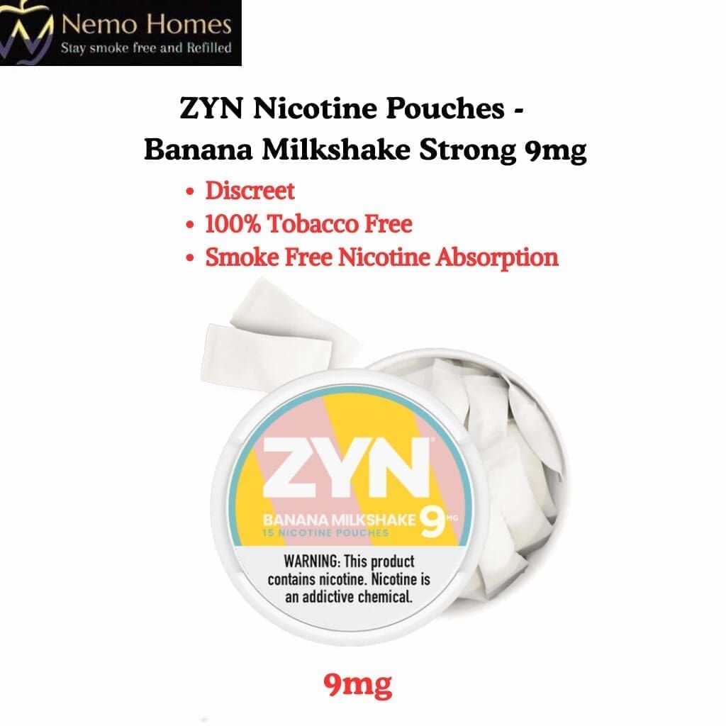 Buy ZYN Nicotine Pouches – Slim Banana Milkshake Strong 9mg - Free UK Next Day Delivery (no minimum spend)