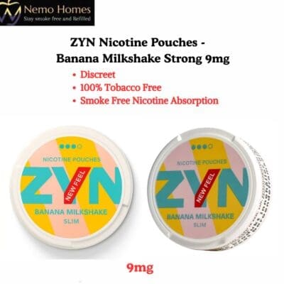 Buy ZYN Nicotine Pouches – Slim Banana Milkshake Strong 9mg  - Free UK Next Day Delivery (no minimum spend)