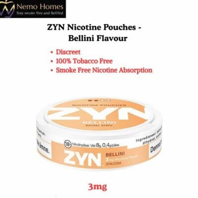 Buy ZYN Nicotine Pouches – Mini – Zyn Bellini Dry 3mg  - Free UK Next Day Delivery (no minimum spend)
