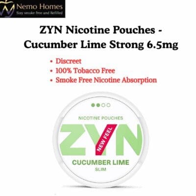 Buy ZYN Nicotine Pouches – Slim Cucumber Lime Strong 6.5mg  - Free UK Next Day Delivery (no minimum spend)