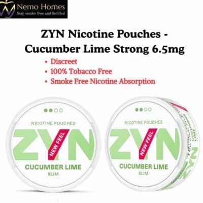 Buy ZYN Nicotine Pouches – Slim Cucumber Lime Strong 6.5mg  - Free UK Next Day Delivery (no minimum spend)