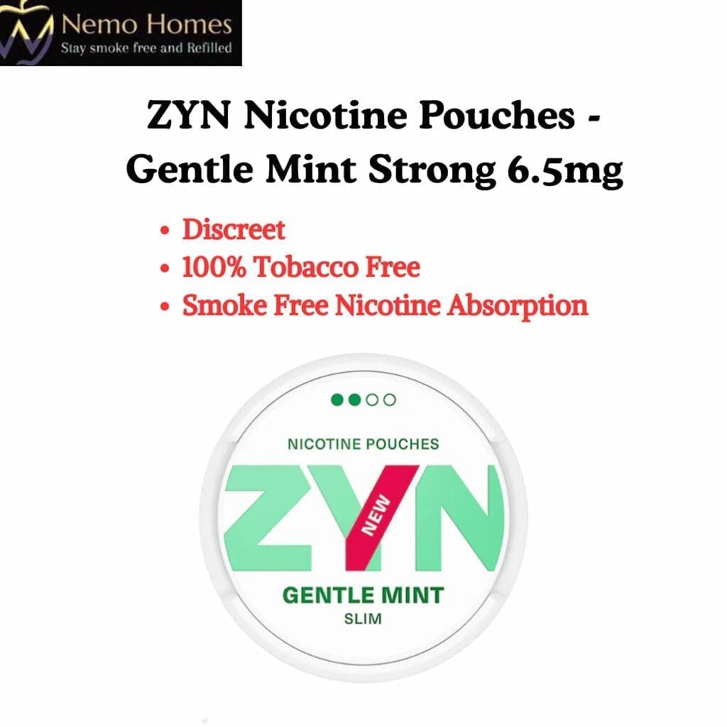 Buy ZYN Nicotine Pouches – Slim Gentle Mint Strong 6.5mg - Free UK Next Day Delivery (no minimum spend)