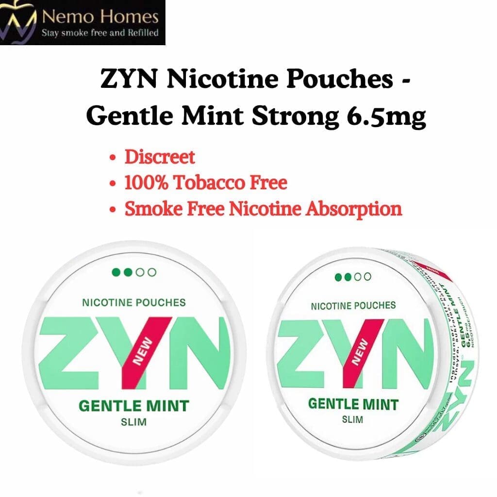 Buy ZYN Nicotine Pouches – Slim Gentle Mint Strong 6.5mg - Free UK Next Day Delivery (no minimum spend)