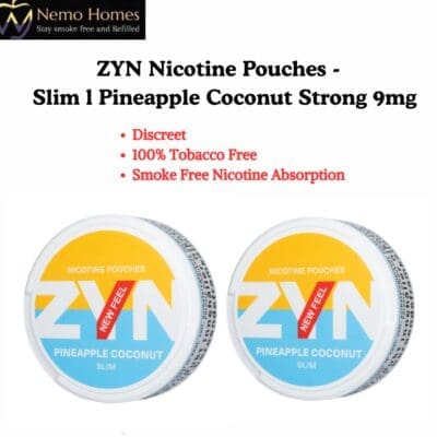 Buy ZYN Nicotine Pouches – Slim Pineapple Coconut Strong 9mg  - Free UK Next Day Delivery (no minimum spend)