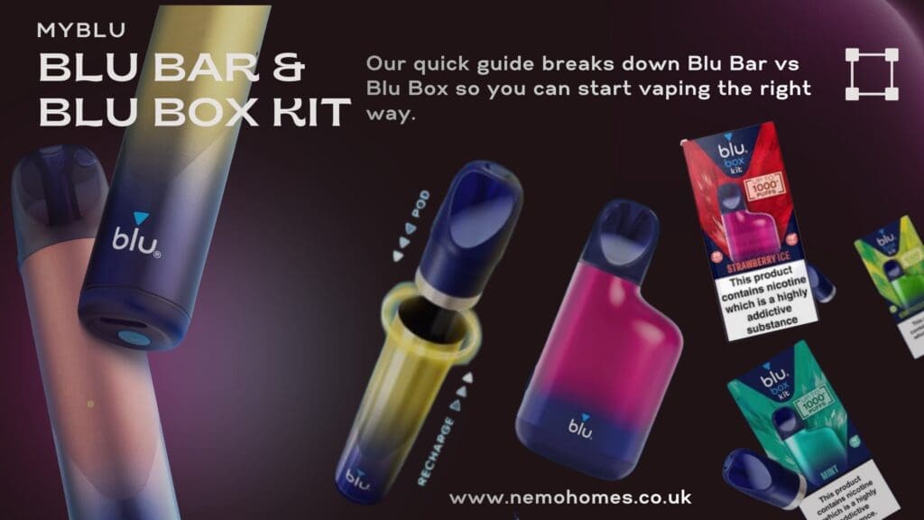 Buy Blu Bar & Blu Box Vape Kits Complete Guide – Which One is the Right Pod for You? 20mg nicotine - Free UK Next Day Delivery (no minimum spend)